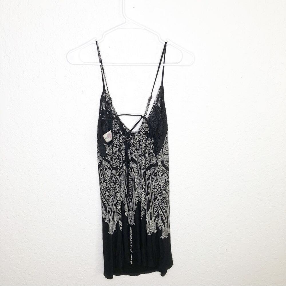 In Bloom black white lace up back nightgown size Large - Picture 2 of 13